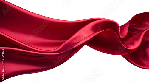 A stunning red silk cloth flows gracefully in the air showcasing its vibrant texture and luxurious sheen perfect for textile displays or fashion modeling