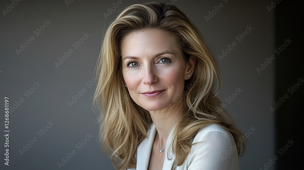 Confident female professional in a modern office, embodying focus and determination. Confident female professional in a modern office, embodying focus and determination.