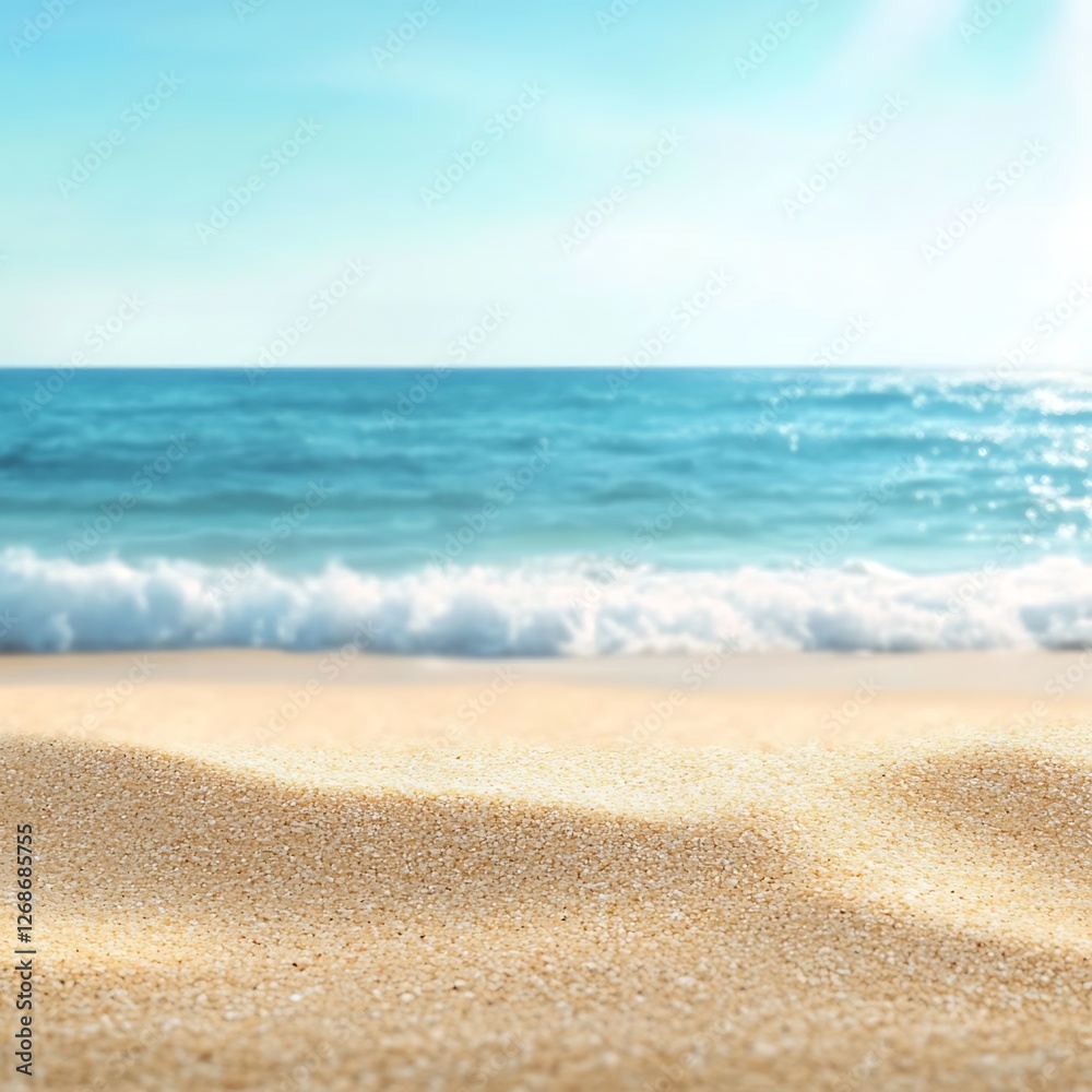 Sand beach and blue sea background. Summer concept Sand beach and blue sea background. Summer concept