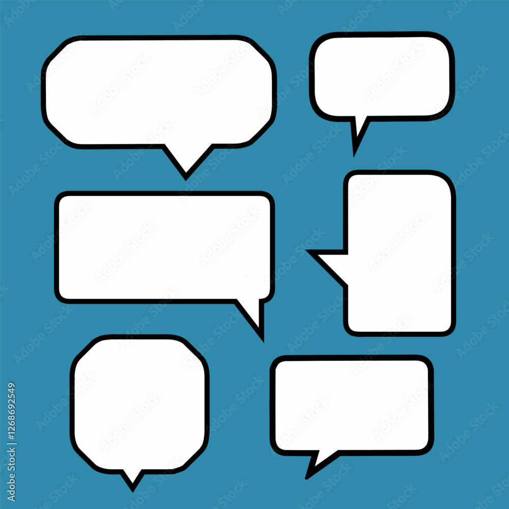 Set of Dialog box vector design. Simple dialogue box set. Comics speech bubble clip art. Set of Dialog box vector design. Simple dialogue box set. Comics speech bubble clip art.