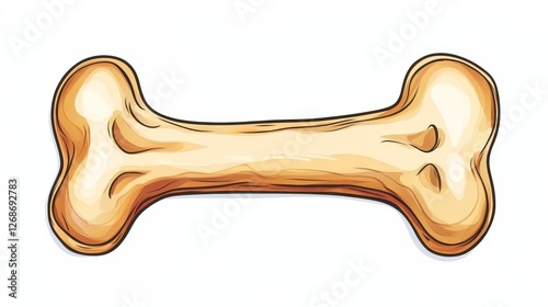 Cartoon Bone Illustration, whimsical design featuring a playful bone character, vibrant colors, engaging for children and pet lovers alike