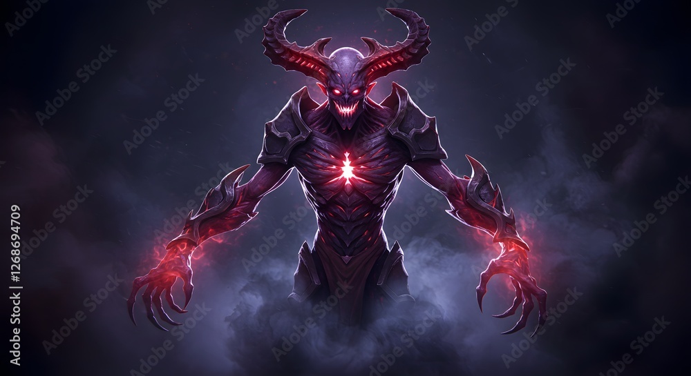 Crimson Inferno Demon Lord: Digital Fantasy Art of a Powerful Hellish Creature Crimson Inferno Demon Lord: Digital Fantasy Art of a Powerful Hellish Creature