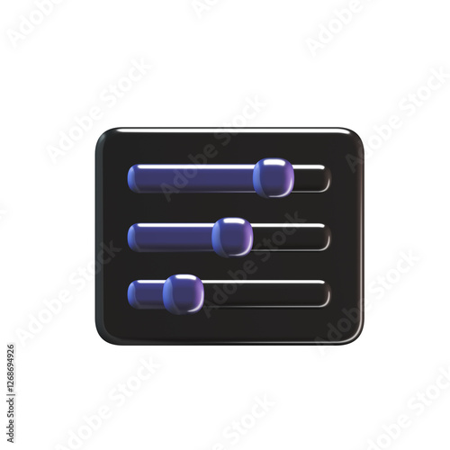 3D Illustration of Setting Slider Icon