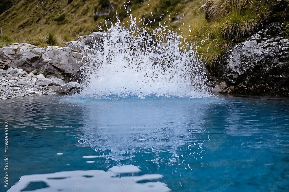Obraz premium Splashes of water in the sea. Shallow depth of field