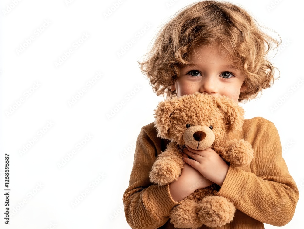 Child embracing a teddy bear, showcasing warmth and innocence, evoking feelings of comfort and childhood joy. Child embracing a teddy bear, showcasing warmth and innocence, evoking feelings of comfort and childhood joy.