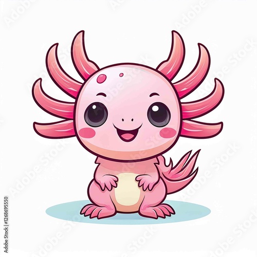 cute axolotl mascot cartoon vector illustration