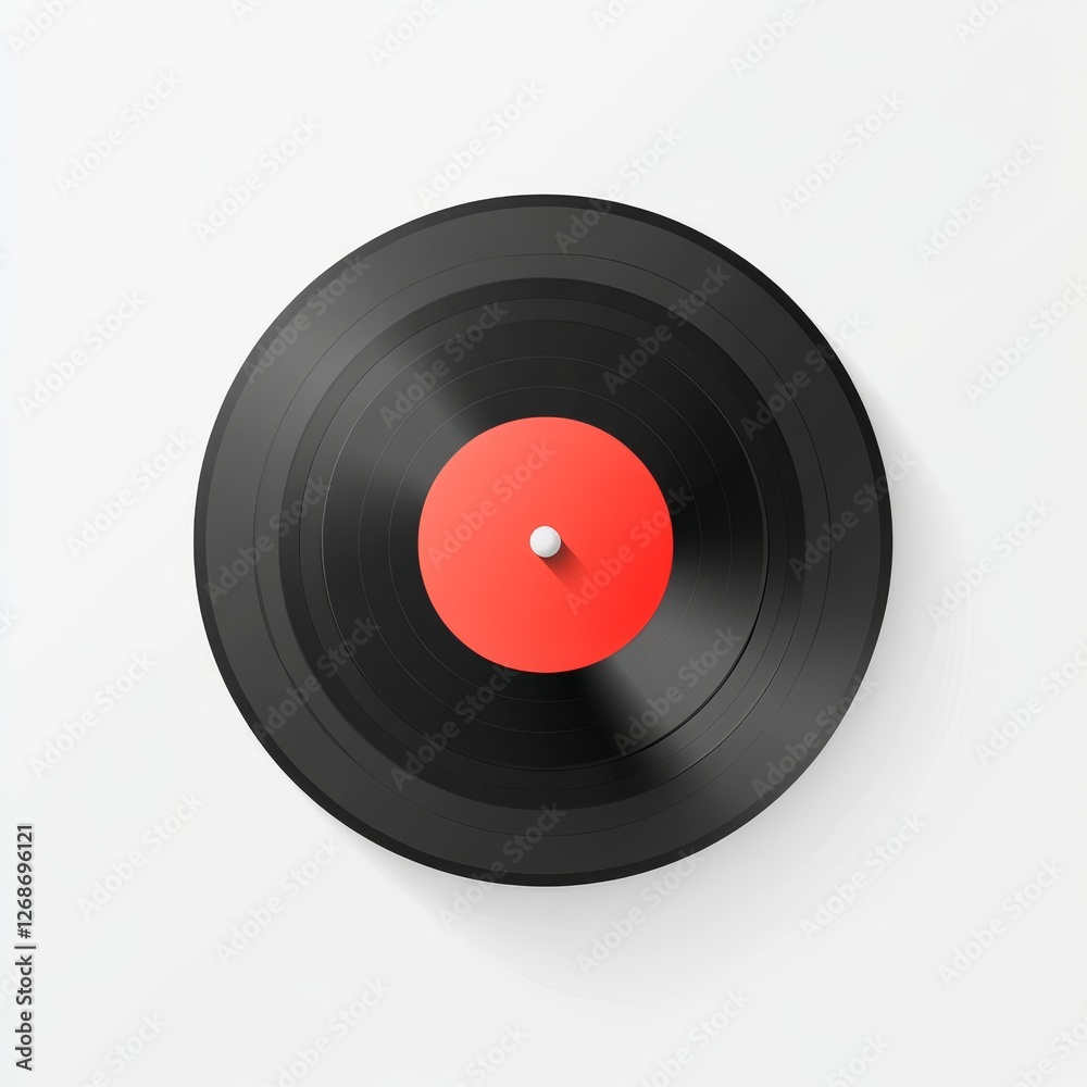 Classic vinyl record, music icon, flat illustration, vibrant colors, nostalgic design, celebrating timeless melodies and artistic expression Classic vinyl record, music icon, flat illustration, vibrant colors, nostalgic design, celebrating timeless melodies and artistic expression