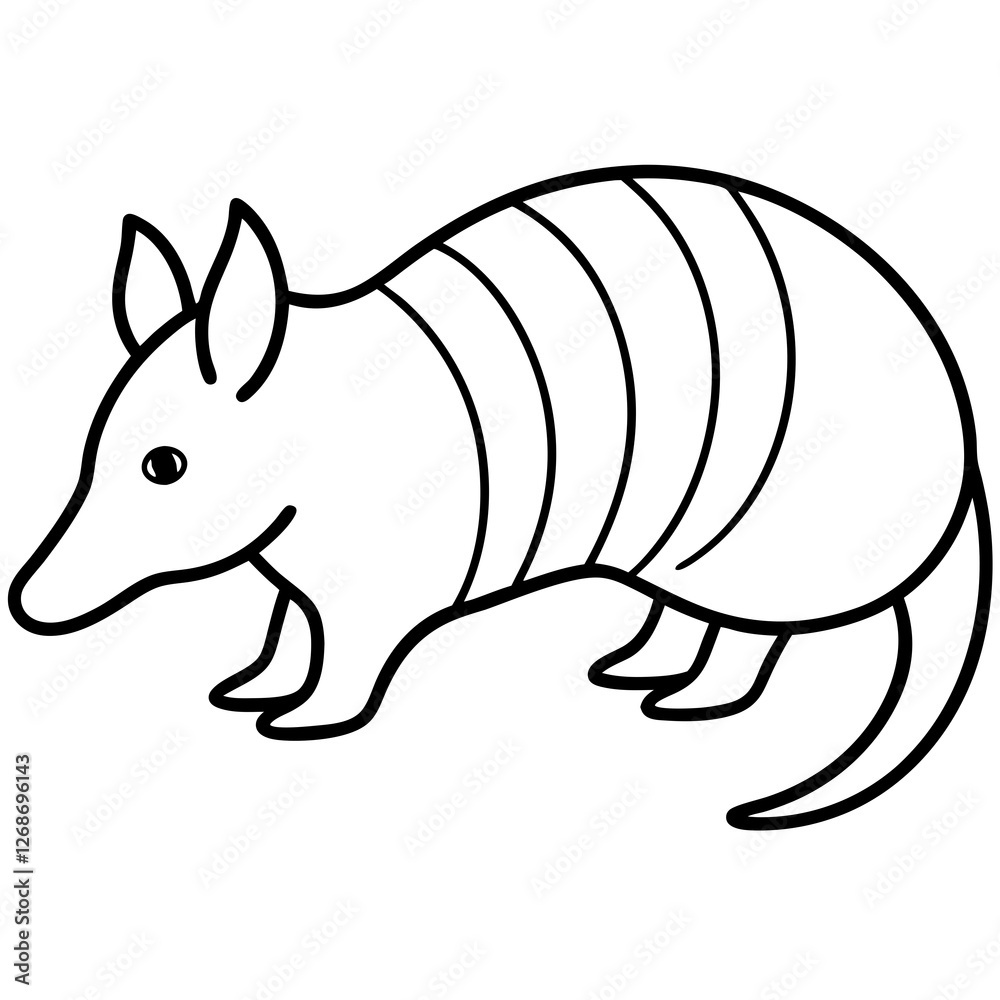 Fototapeta premium Modern Armadillo Outline Illustration