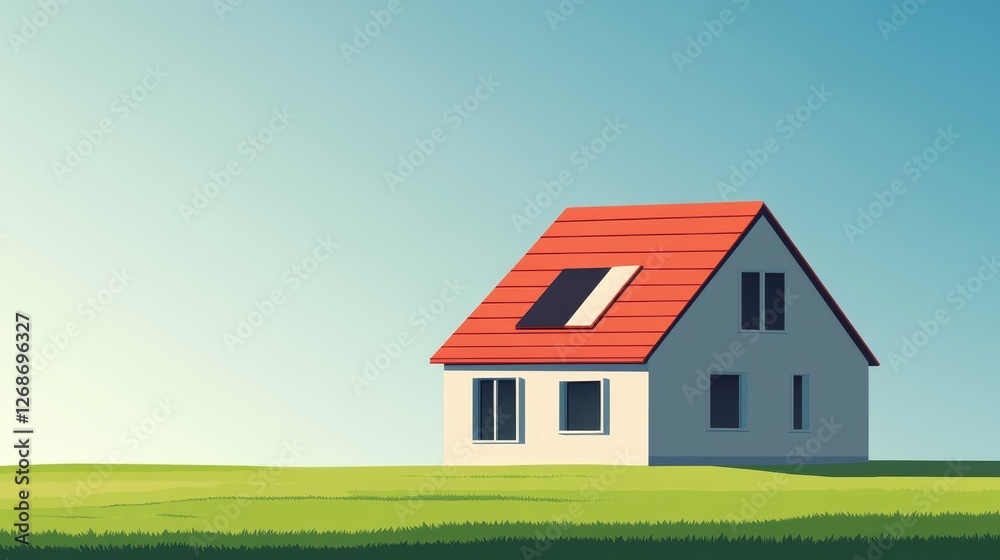 Minimalist House Illustration, a sleek design showcasing a contemporary home with clean lines and a serene aesthetic, perfect for modern decor. Minimalist House Illustration, a sleek design showcasing a contemporary home with clean lines and a serene aesthetic, perfect for modern decor.