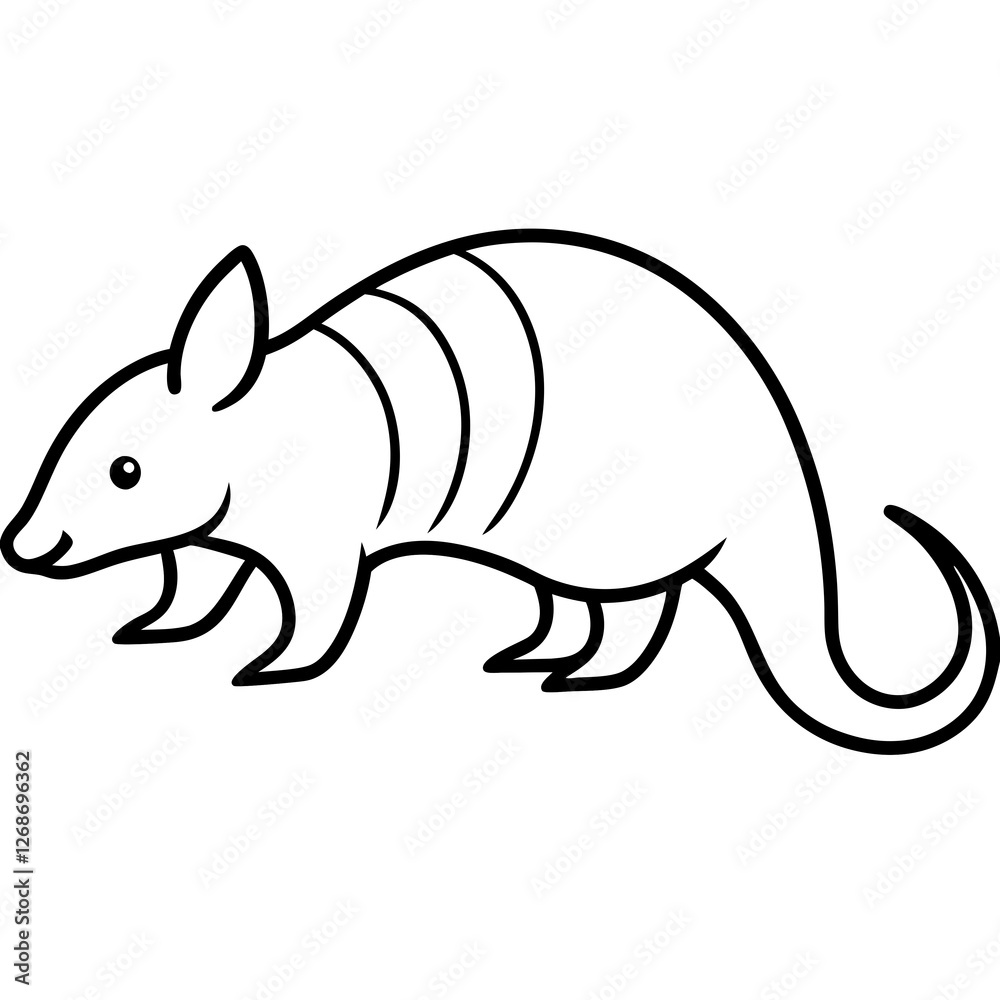 Obraz premium Modern Armadillo Outline Illustration