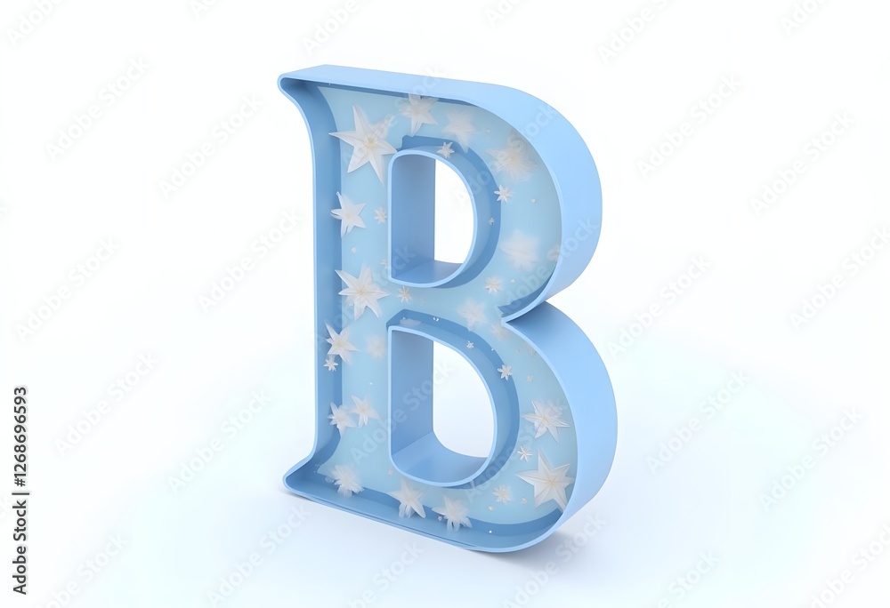 Ice Letter isolated on white background, Letter B Ice Letter isolated on white background, Letter B