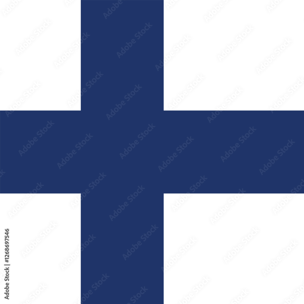 Flag of Finland. Finland square flag icon digital vector illustration