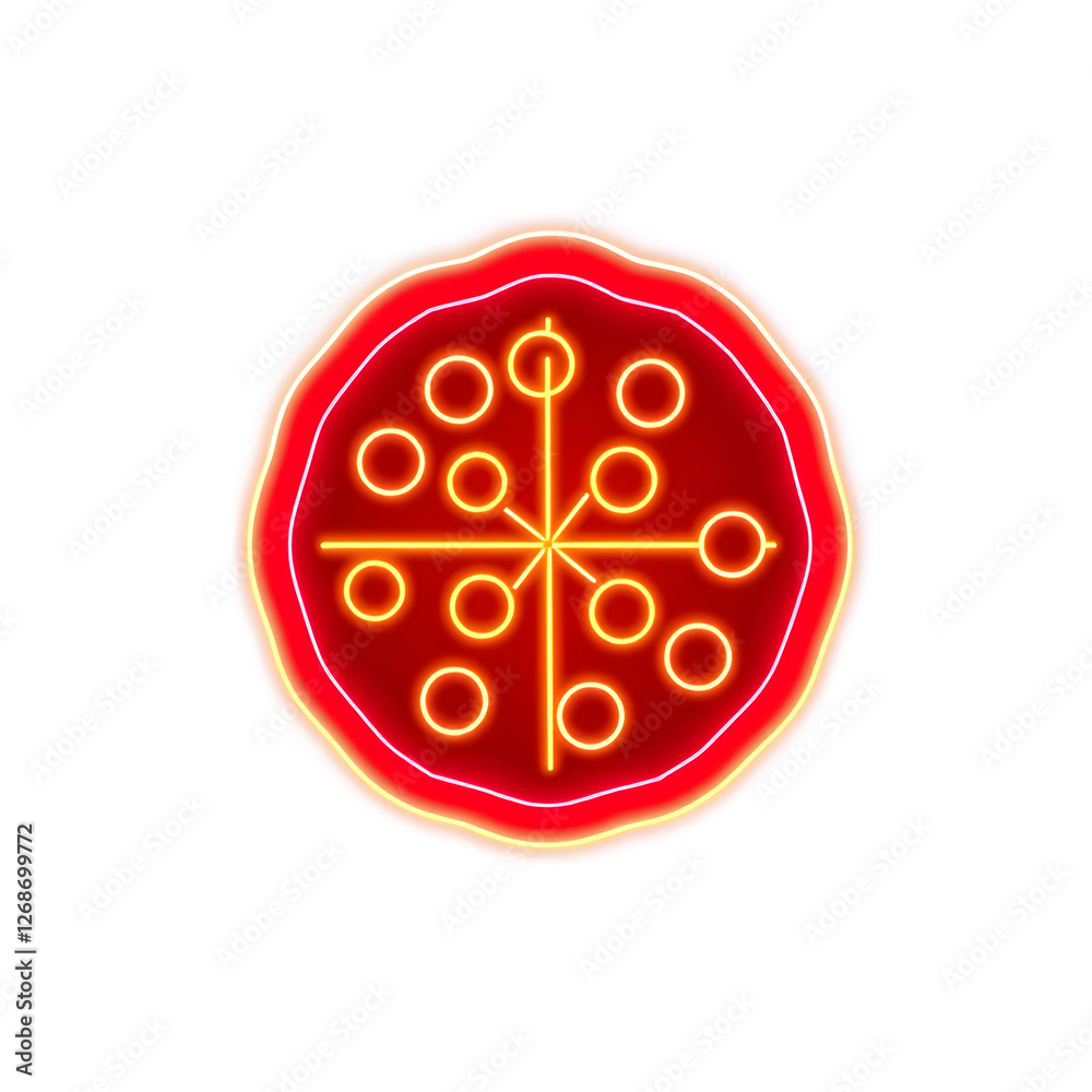 Pizza holographic 3D icon. neon symbol vector illustration isolated on white background. Generative AI Pizza holographic 3D icon. neon symbol vector illustration isolated on white background. Generative AI