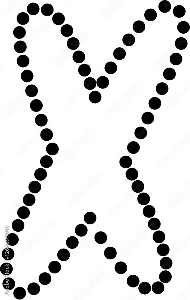 Vector illustration of uppercase letter X in dashed line style. Ideal for kids' tracing worksheets, coloring pages, and educational materials. Vector illustration of uppercase letter X in dashed line style. Ideal for kids' tracing worksheets, coloring pages, and educational materials.