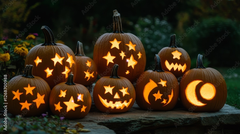 Enchanted Pumpkin Lanterns: Starry & Moonlit Glow Enchanted Pumpkin Lanterns: Starry & Moonlit Glow