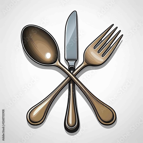 spoon fork knife cartoon vector illustration