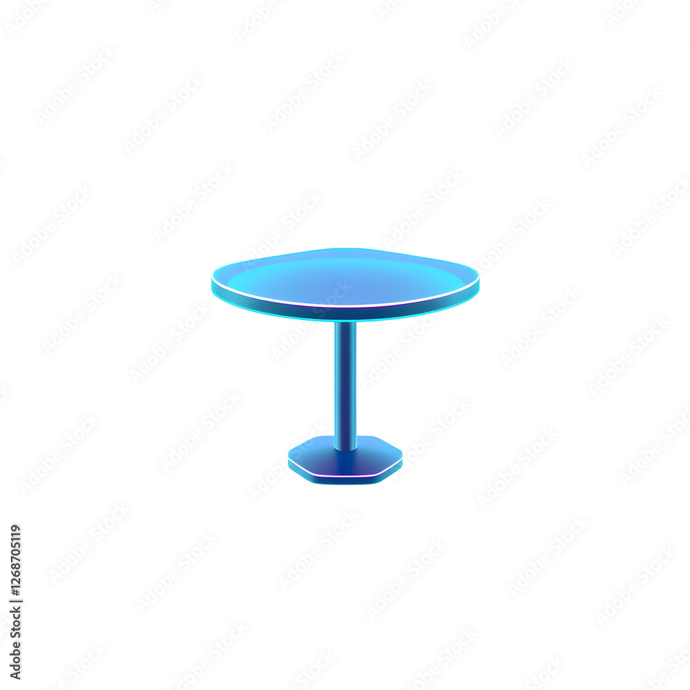 Table holographic 3D icon. neon symbol vector illustration isolated on white background. Generative AI Table holographic 3D icon. neon symbol vector illustration isolated on white background. Generative AI