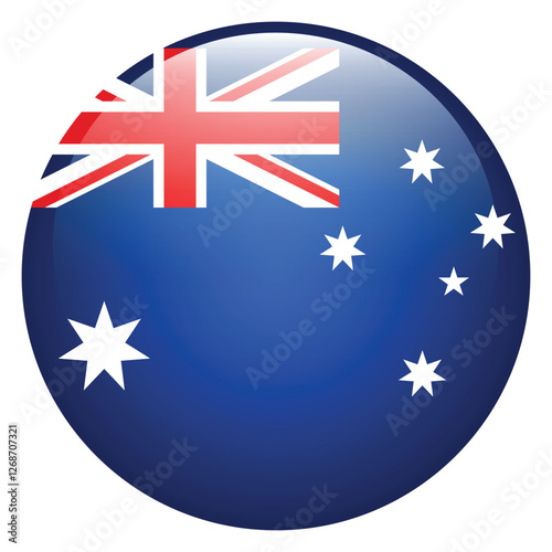 Australia flag. Australia circle flag logo icon computer vector illustration design
