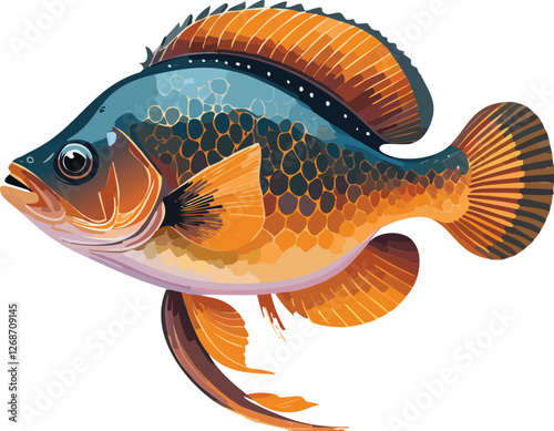 Platy Fish isolated on a transparent or white background, vector illustration