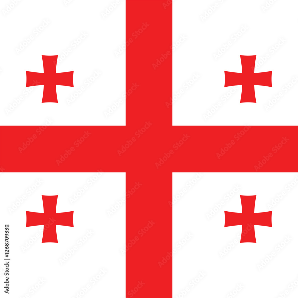 Flag of Georgia. Georgia square flag icon digital vector illustration Flag of Georgia. Georgia square flag icon digital vector illustration