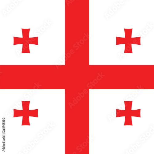 Flag of Georgia. Georgia square flag icon digital vector illustration