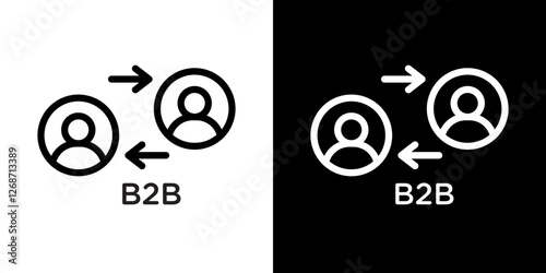 B2B icons vectors set in stroke line style.