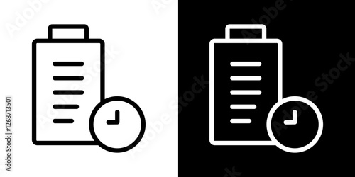 Battery life icons vectors set in stroke line style.