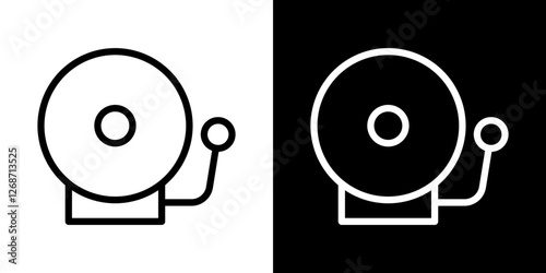 Bell school icons vectors set in stroke line style.