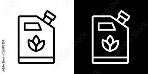 Biofuel canister icons vectors set in stroke line style.