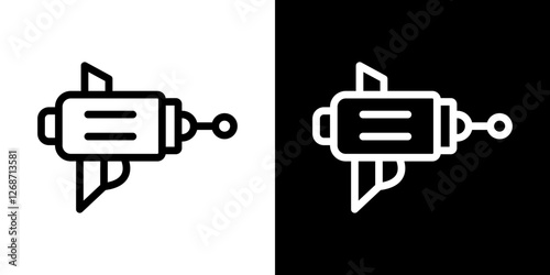 Blaster icons vectors set in stroke line style.