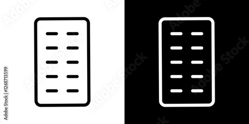 Blister drug pack icons vectors set in stroke line style.