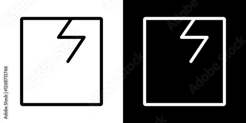 Broken window icons vectors set in stroke line style.
