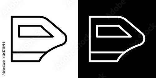 car door icons vectors set in stroke line style.