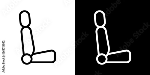 Car seat icons vectors set in stroke line style.