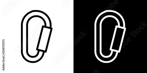 Carabiner icons vectors set in stroke line style.