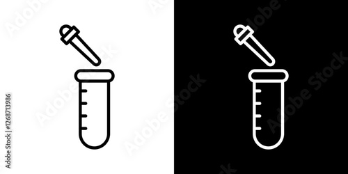Chemical test icons vectors set in stroke line style.