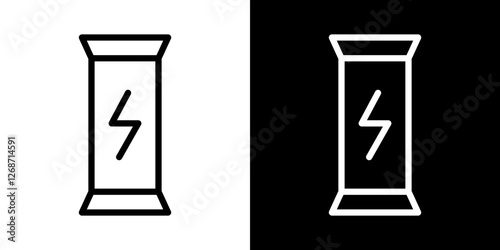 Energy bar icons vectors set in stroke line style.