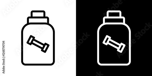 Fitness supplement icons vectors set in stroke line style.