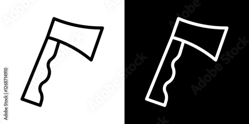 Hatchet icons vectors set in stroke line style.