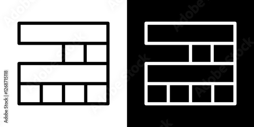 Jenga icons vectors set in stroke line style.
