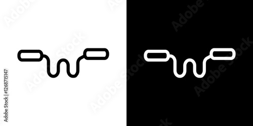 Jump rope icons vectors set in stroke line style.