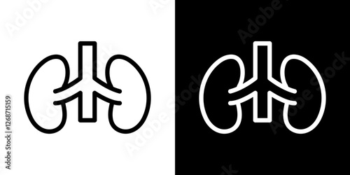 Kidney icons vectors set in stroke line style.