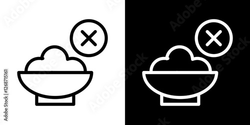 Lack of appetite icons vectors set in stroke line style.