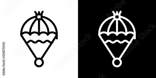 Parachute icons vectors set in stroke line style.