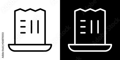 Paper receipt icons vectors set in stroke line style.