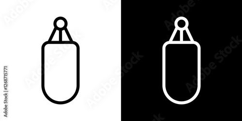 Punching bag icons vectors set in stroke line style.