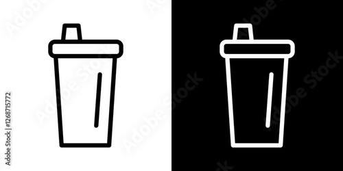 Protein shake icons vectors set in stroke line style.