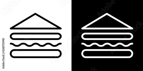 Sandwich icons vectors set in stroke line style.