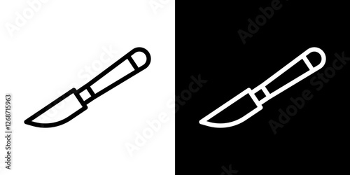 Scalpel icons vectors set in stroke line style.