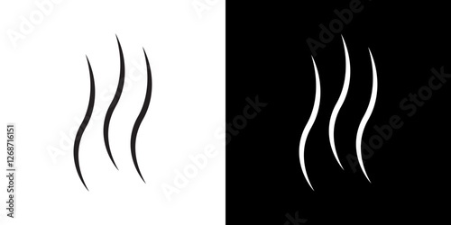 Smoke steam silhouette icons vectors set in stroke line style.